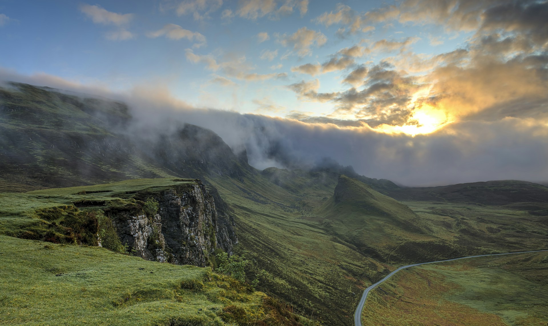 Fog over the hills, Scottish Highlands