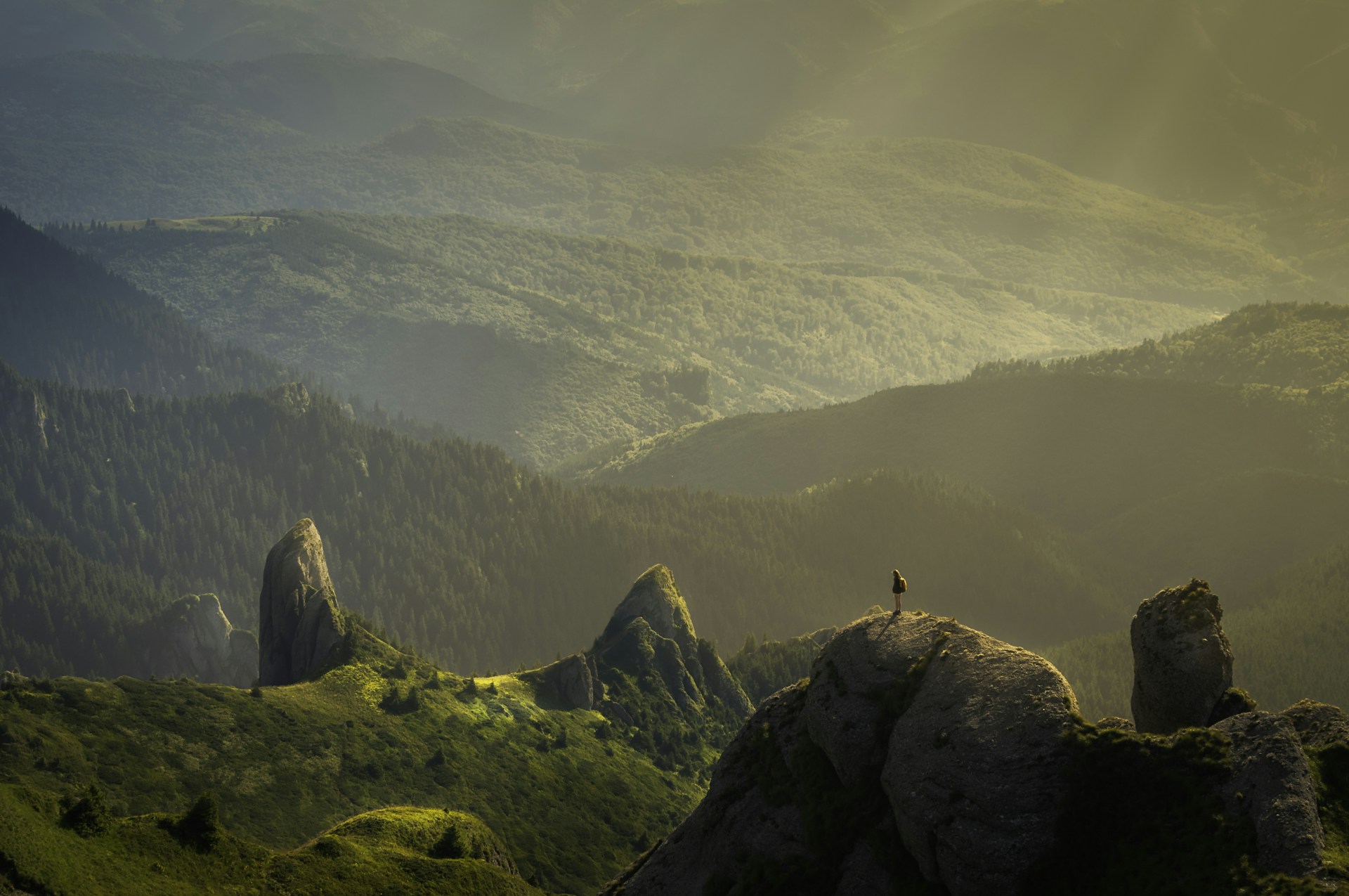 Sun through the ridge, Dolomites, Italy